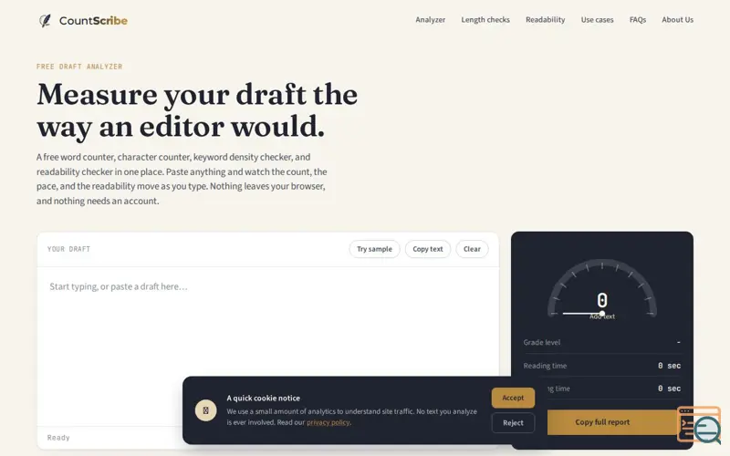 Screenshot of Count Scribe