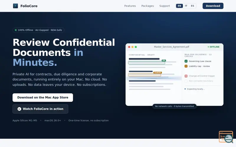 Screenshot of FolioCore