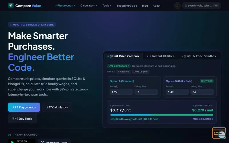 Screenshot of Compare Value