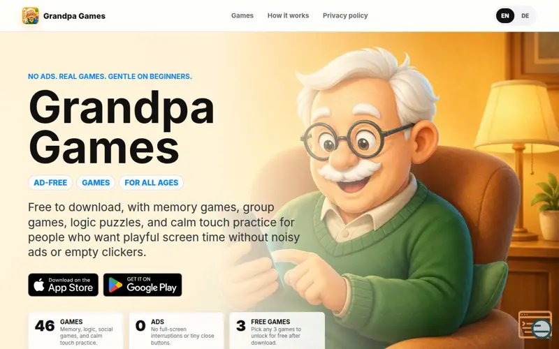 Screenshot of Grandpa Games