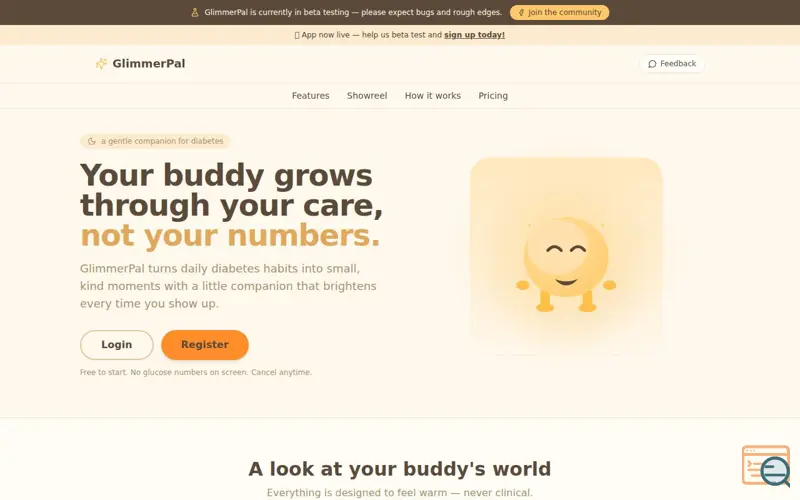 Screenshot of GlimmerPal