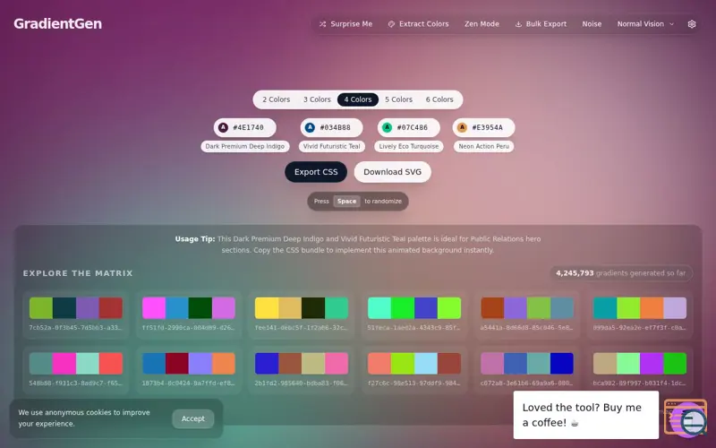 Screenshot of GradientGen