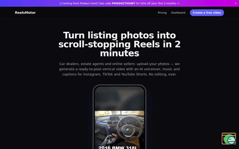Screenshot of ReelsMotor