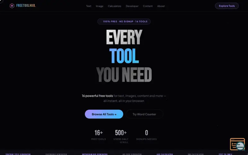Screenshot of  Free Online Tools for Everyone