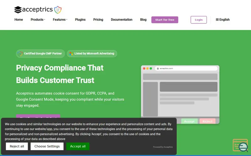 Screenshot of Acceptrics