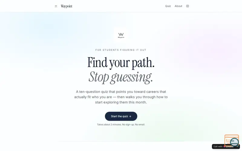 Screenshot of Waypoint — Find your path. 