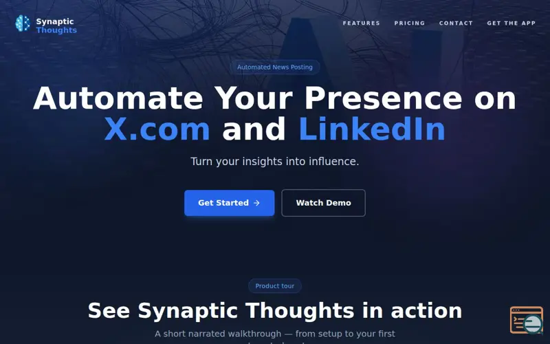 Screenshot of Synaptic Thoughts