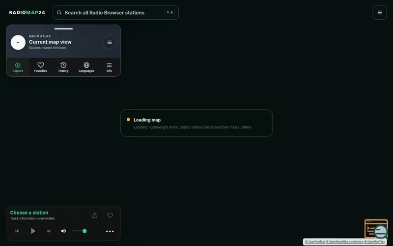 Screenshot of RadioMap24