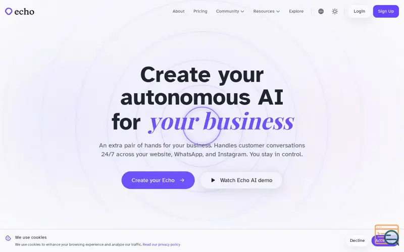 Screenshot of Echo AI