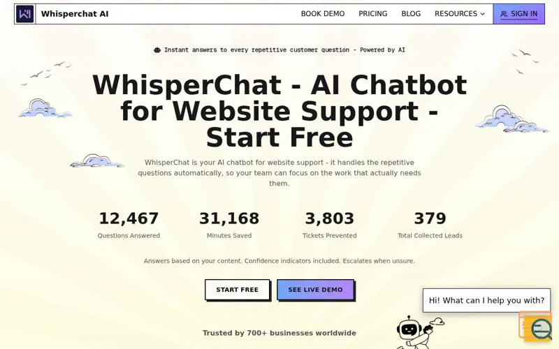 Screenshot of WhisperChat | Start Free