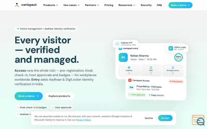 Screenshot of Certopact