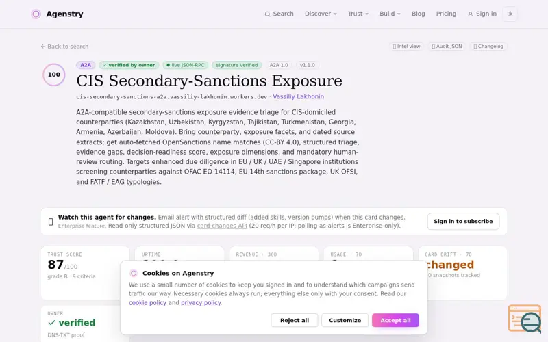 Screenshot of Agenstry