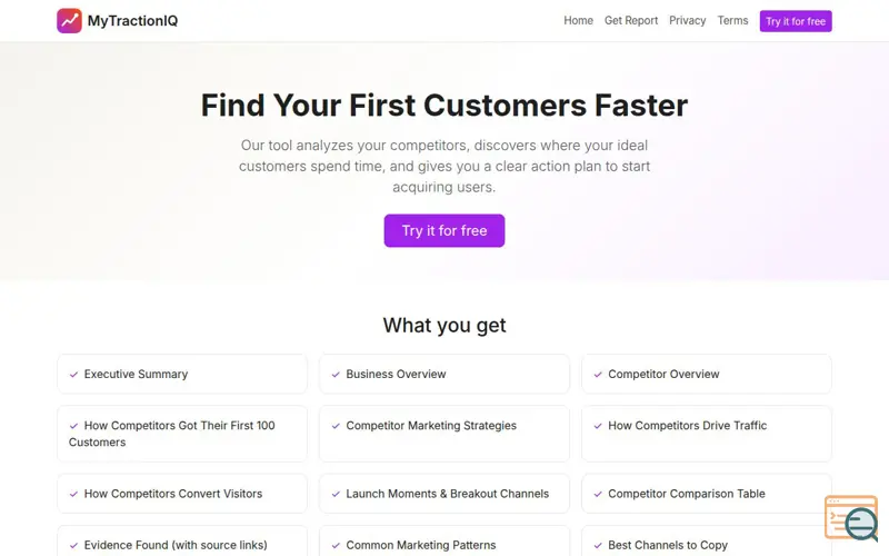 Screenshot of MyTractionIQ