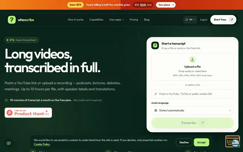 Screenshot of WhoScribe