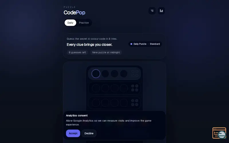 Screenshot of CodePop