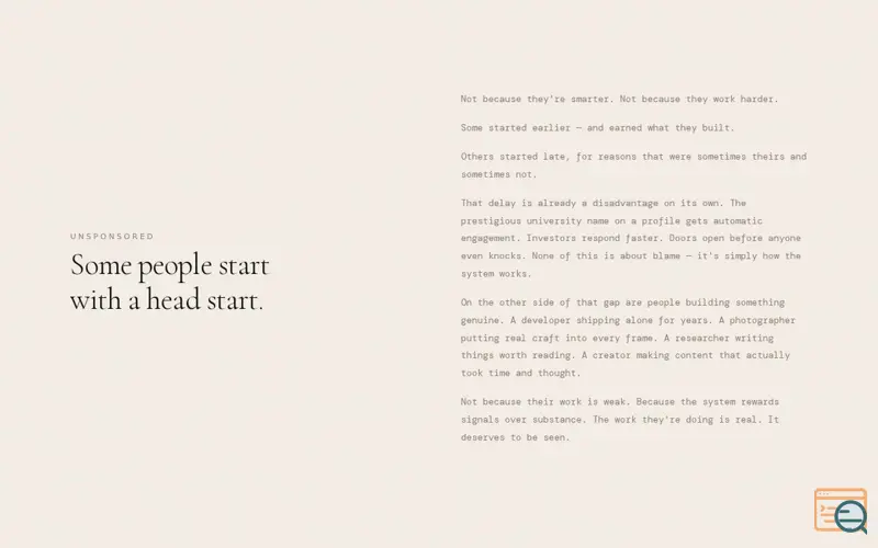 Screenshot of Unsponsored
