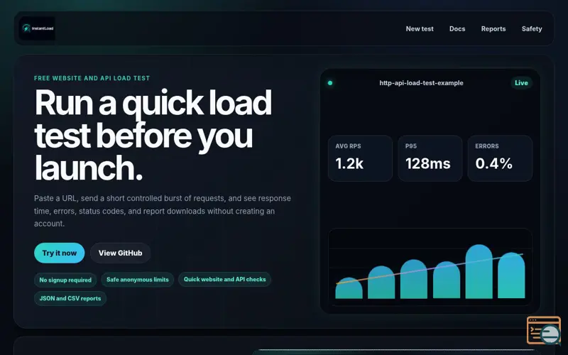 Screenshot of Instant Load Test