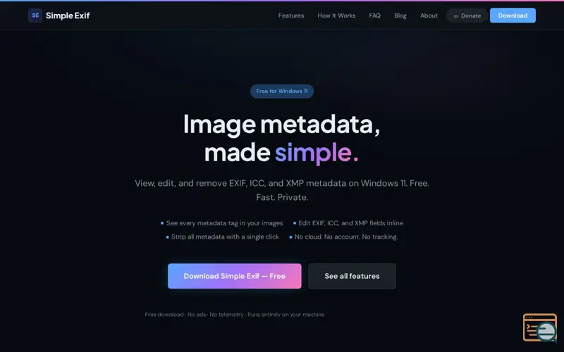 Screenshot of Simpleexif