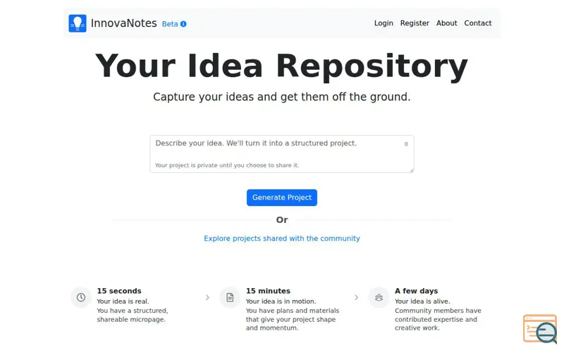 Screenshot of InnovaNotes