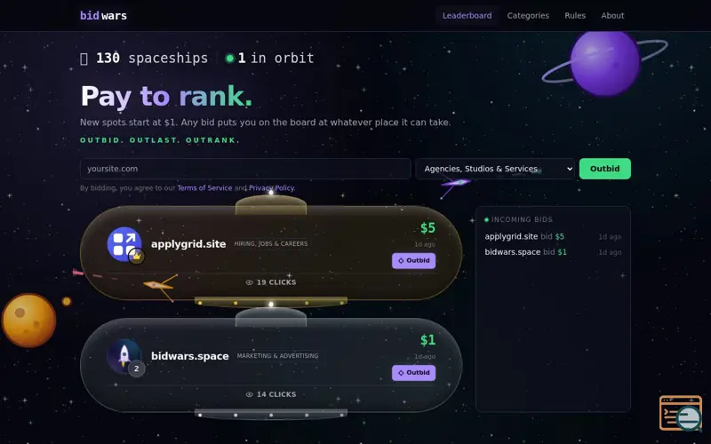 Screenshot of BidWars