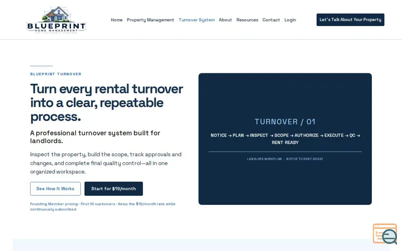 Screenshot of Blueprint Turnover System