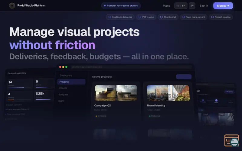 Screenshot of Pyxid Studio Platform