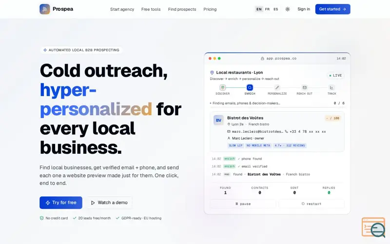 Screenshot of Prospea