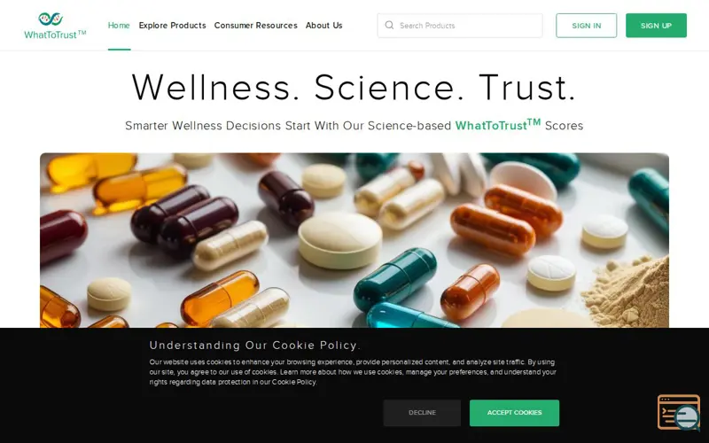 Screenshot of WhatToTrust™