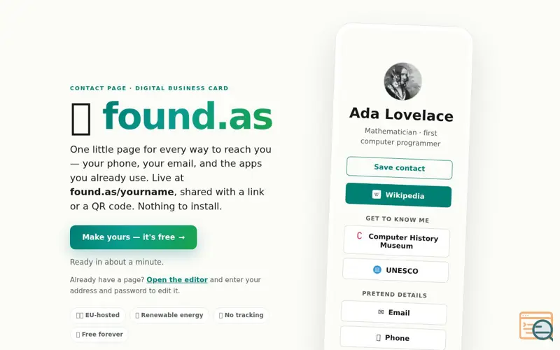 Screenshot of Found.as