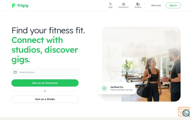 Screenshot of Fitgig