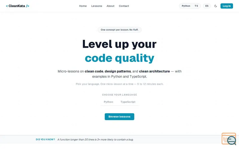 Screenshot of Cleankata