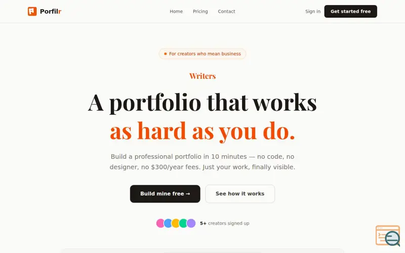Screenshot of Porfilr
