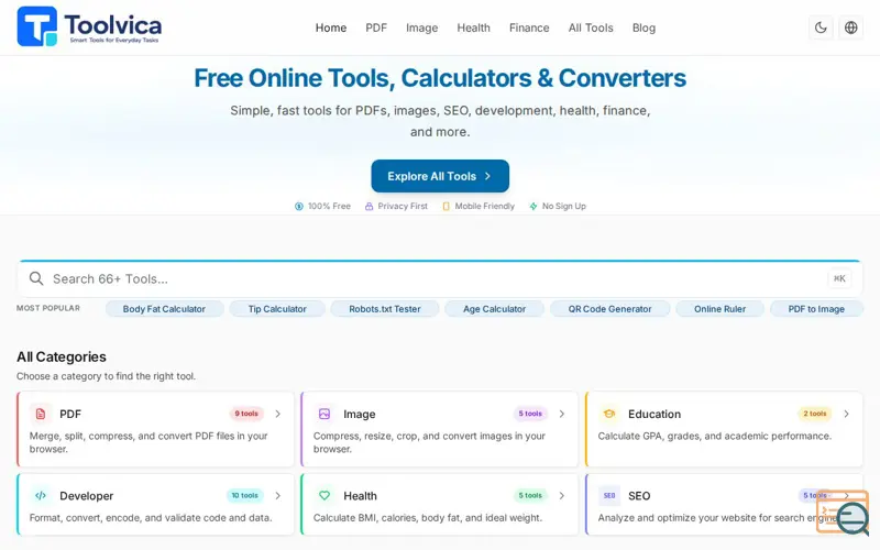 Screenshot of Toolvica