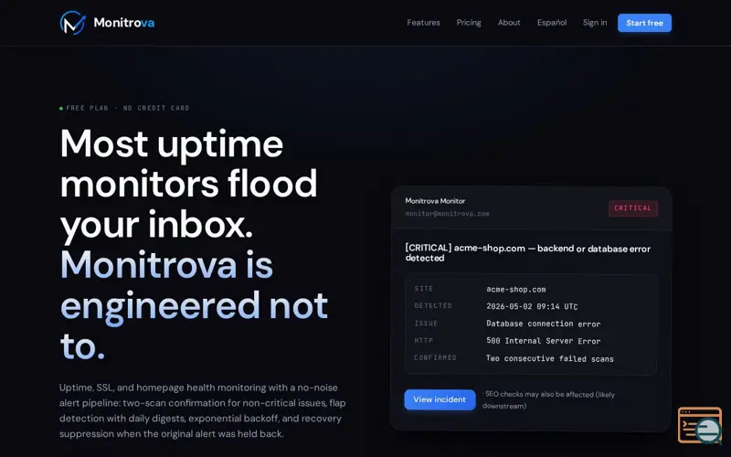 Screenshot of Monitrova