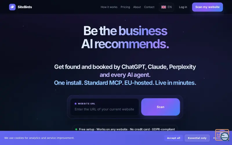 Screenshot of SiteBirds