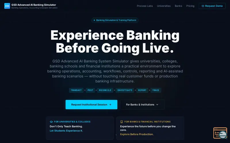 Screenshot of GSD Banking System Simulator