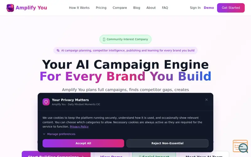 Screenshot of Amplify You
