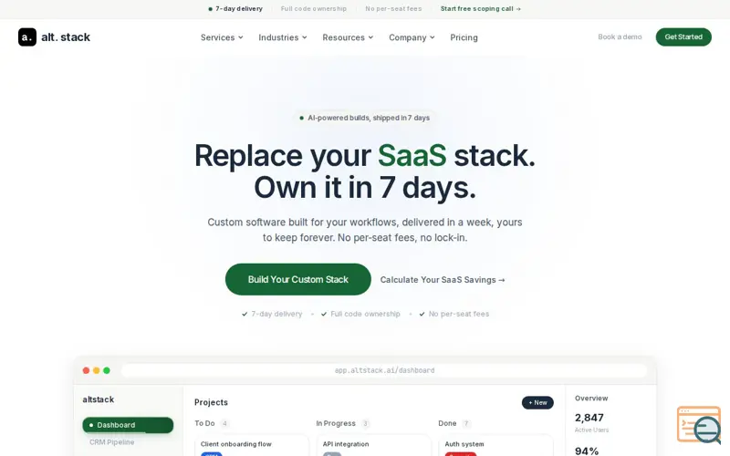Screenshot of AltStack