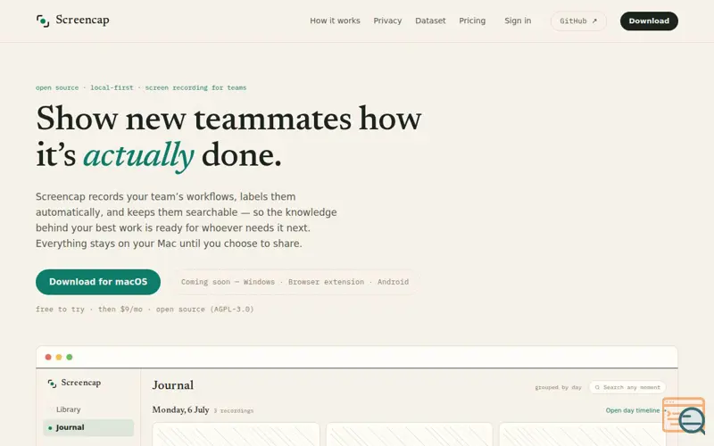 Screenshot of Screencap