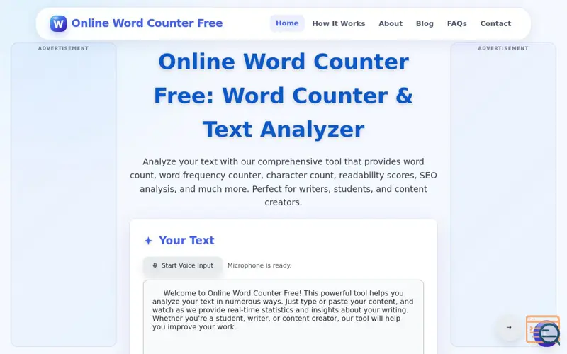 Screenshot of Online Word Counter Free