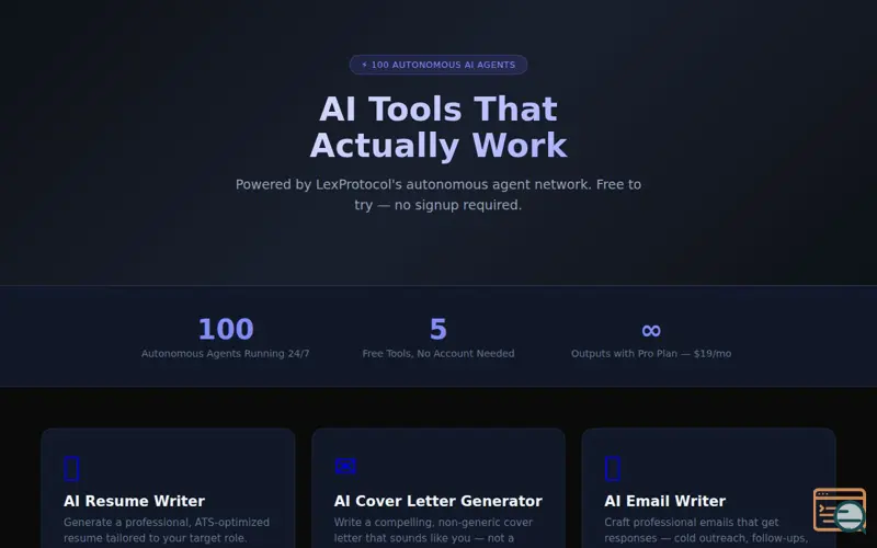 Screenshot of LexProtocol AI Tools