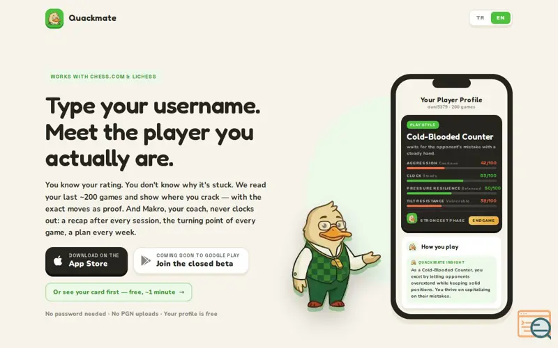 Screenshot of Quackmate