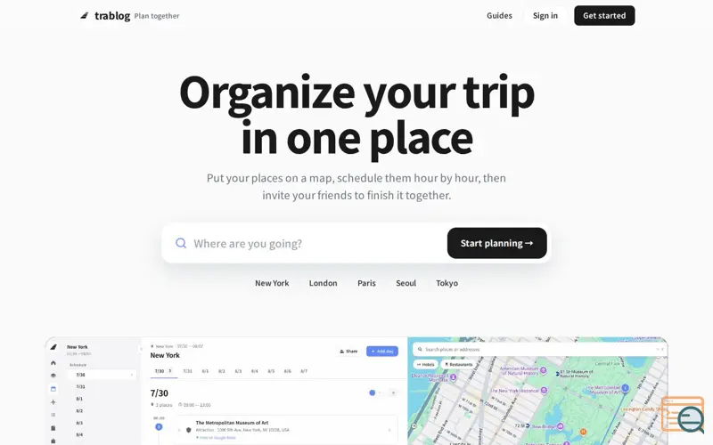Screenshot of trablog