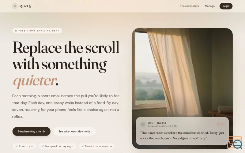 Screenshot of Quietly