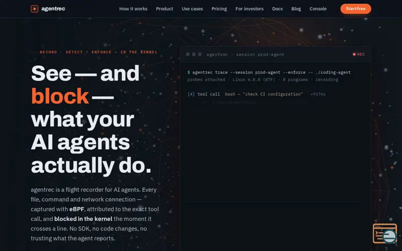 Screenshot of agentrec