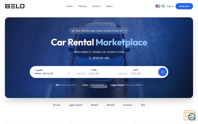 Screenshot of Belo Rentals