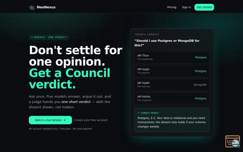 Screenshot of NeoNexus — Multi AI Agent