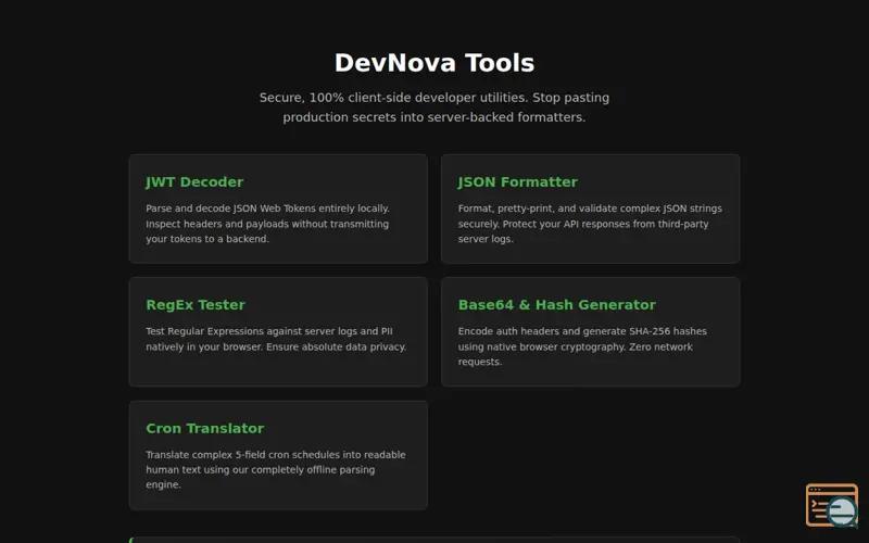 Screenshot of DevNova Tools
