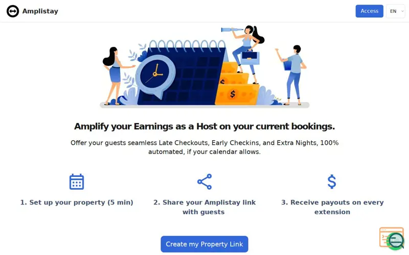 Screenshot of Amplistay, a launch using Bubble.io