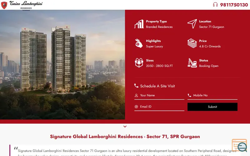 Screenshot of Luxury Flats with Premium Amenities